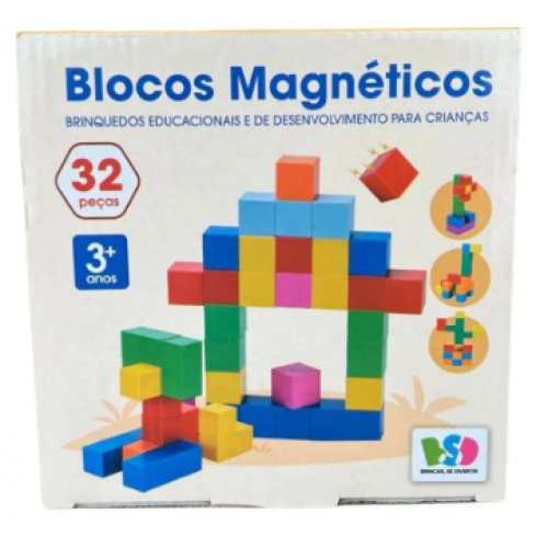 BLOCOS MAGNETICOS 32 PEÇAS